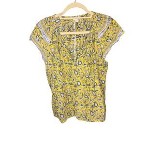 Jennifer & Grace Patterned Cotton Blouse Top Women's Size L